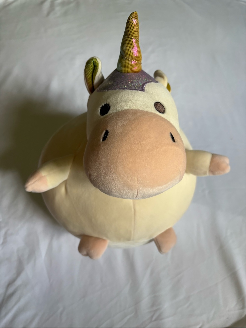 Plush Unicorn Stuffed Animal - Cream & Peach Soft Toy